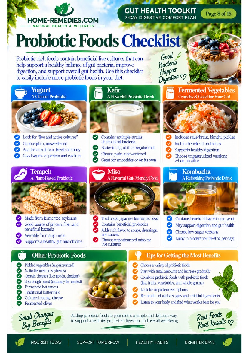 Preview of the Probiotic Foods Checklist